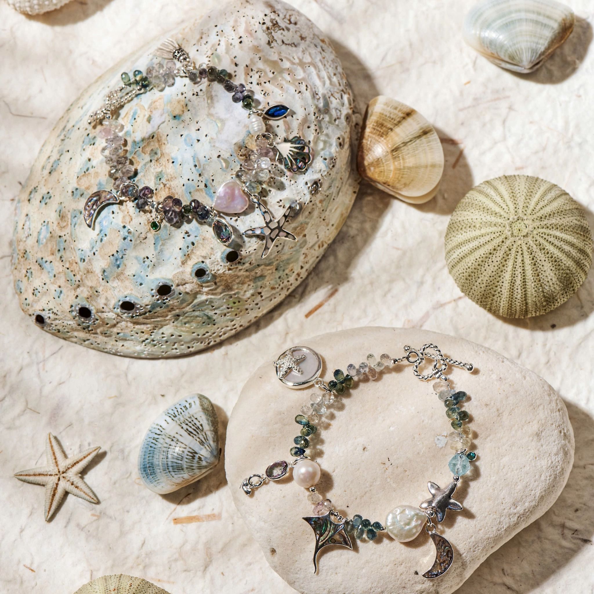 Vòng Tay Thiết Kế Nữ Moonlit Mermaid Đá Sapphire, Ngọc Trai SP008171 Gypsy.lala