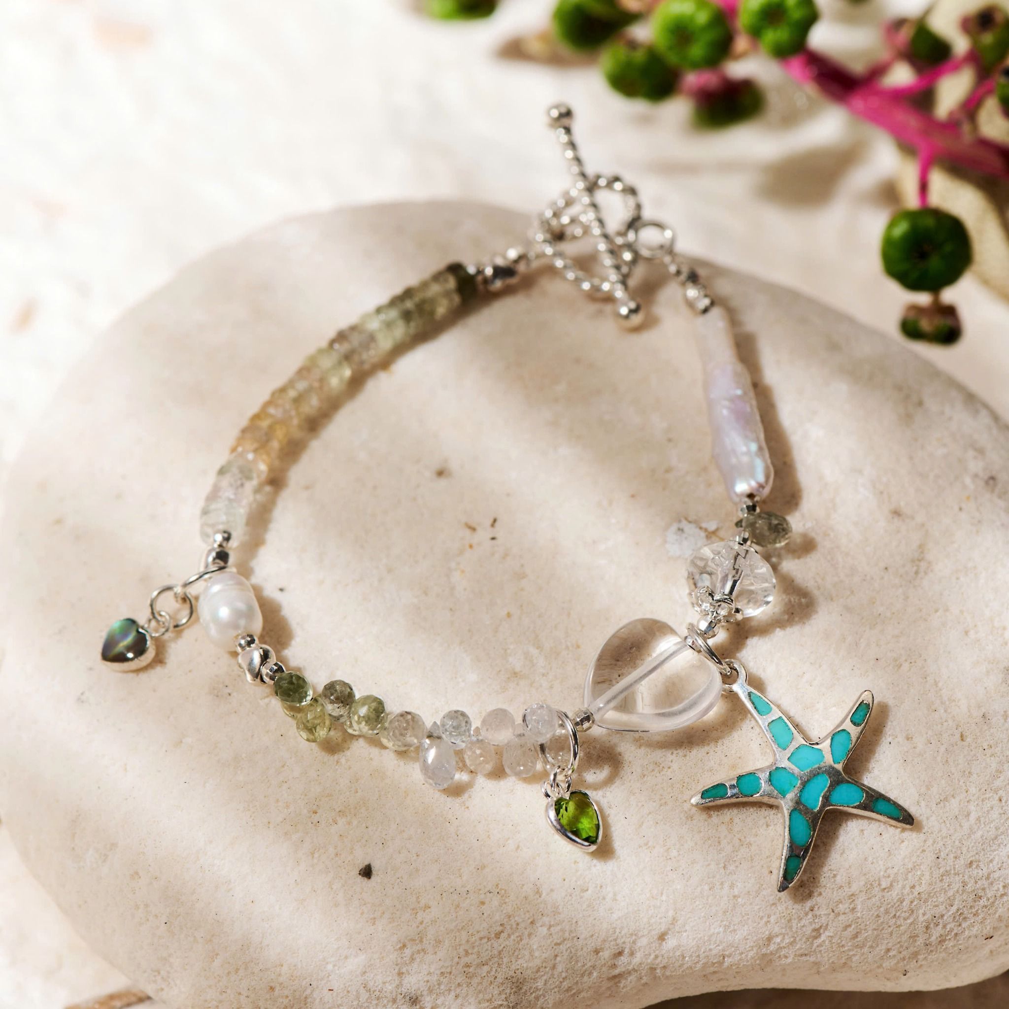 Vòng Tay Thiết Kế Nữ Ocean’s Fairy Tale Đá Sapphire, Tourmaline SP008169 Gypsy.lala