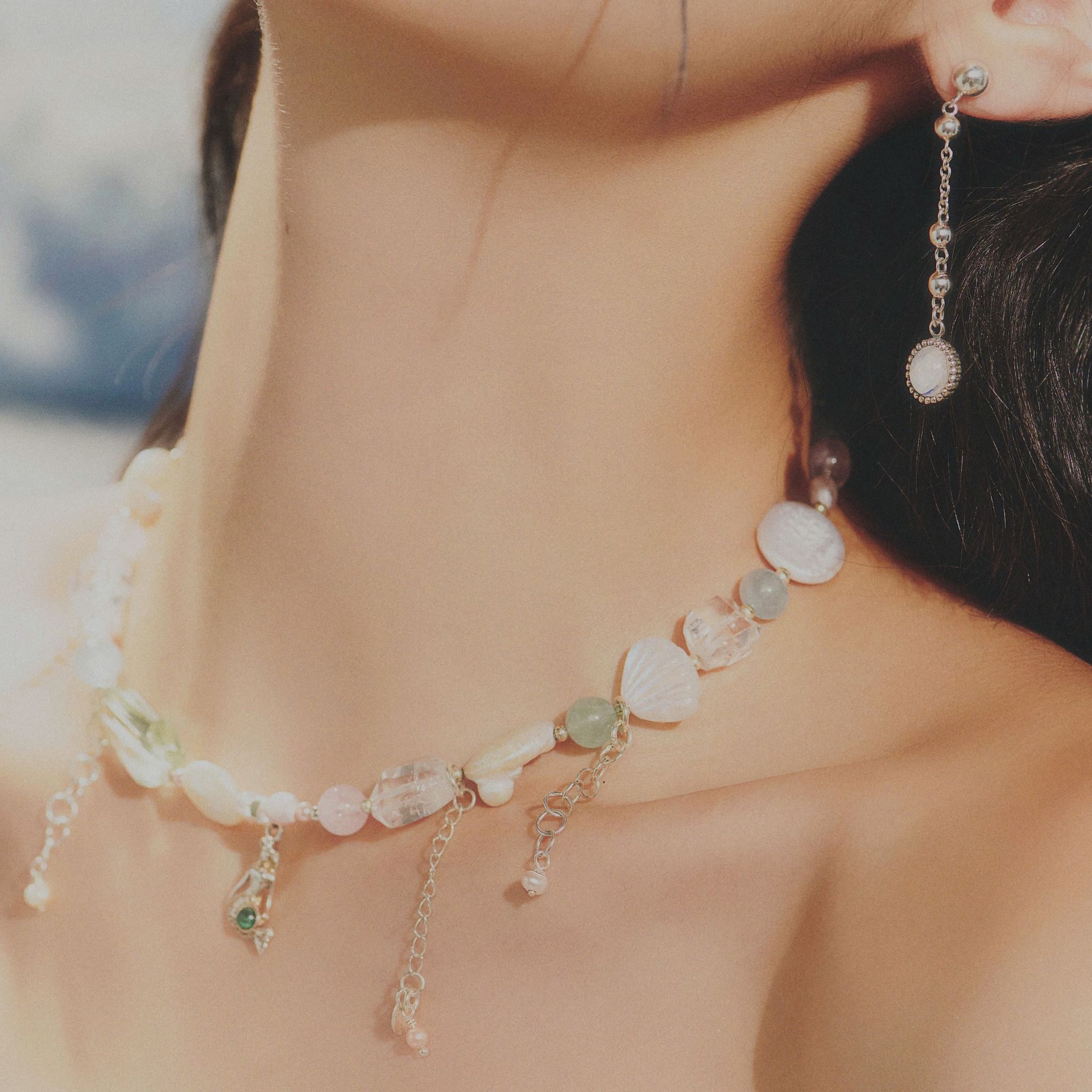 Dây Chuyền Free Spirit Đá Beryl, Ngọc Trai Gypsy.lala