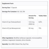  BRONSON VITAMIN K2 + D3 60 VIÊN 