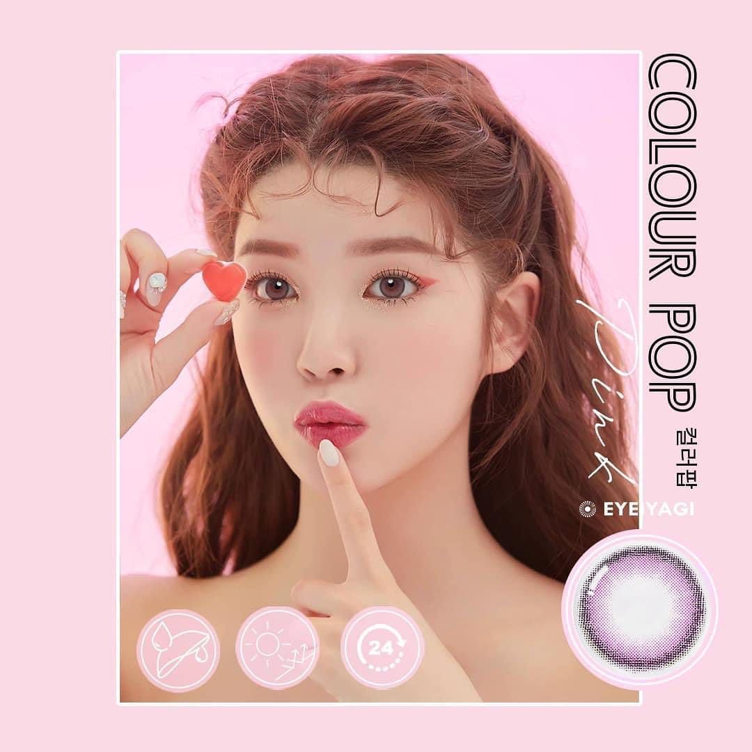 EYEIYAGI - 3 THÁNG ( ̣1 CHIẾC ) Colorpop Pink - Kính áp tròng Hàn Quốc Seoullens