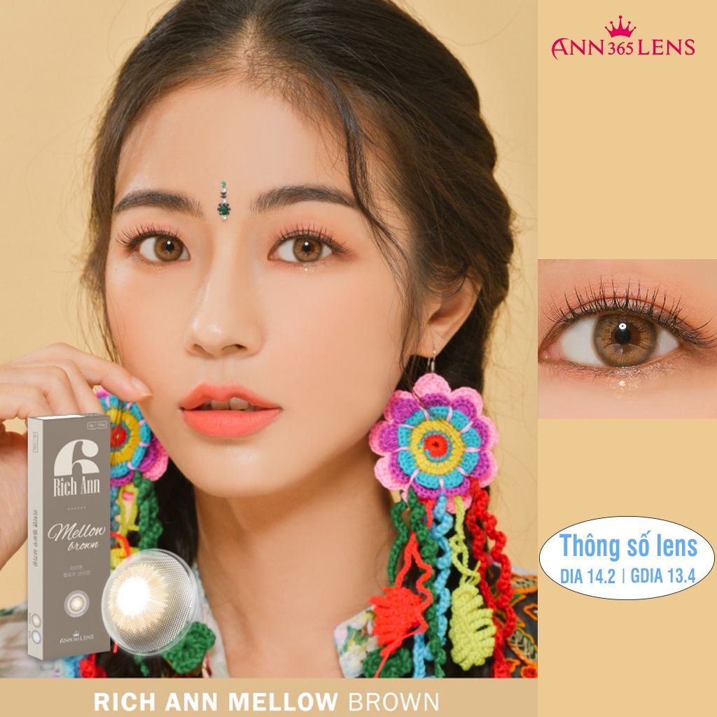 ANN365 - 1 ngày (1 CẶP) Rich Ann Mellow Brown - Kính áp tròng Hàn Quốc Seoullens