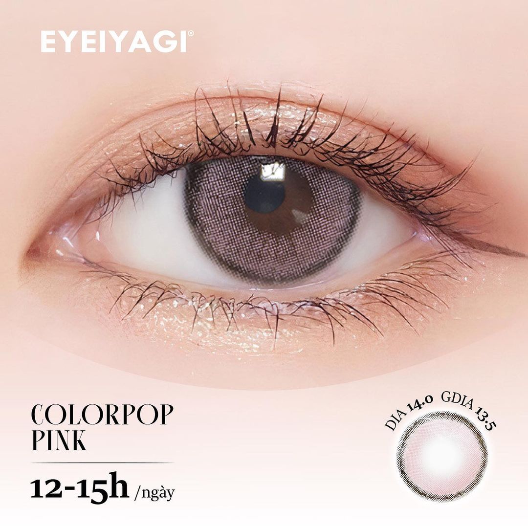 EYEIYAGI - 3 THÁNG ( ̣1 CHIẾC ) Colorpop Pink - Kính áp tròng Hàn Quốc Seoullens