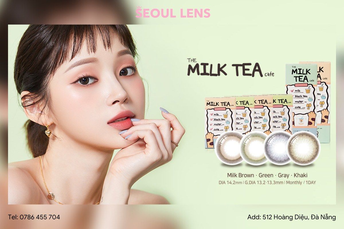 MILKTEA CAFE - 3 THÁNG (1 CẶP) brown/green/khaki/gray - Kính áp tròng Hàn Quốc Seoullens