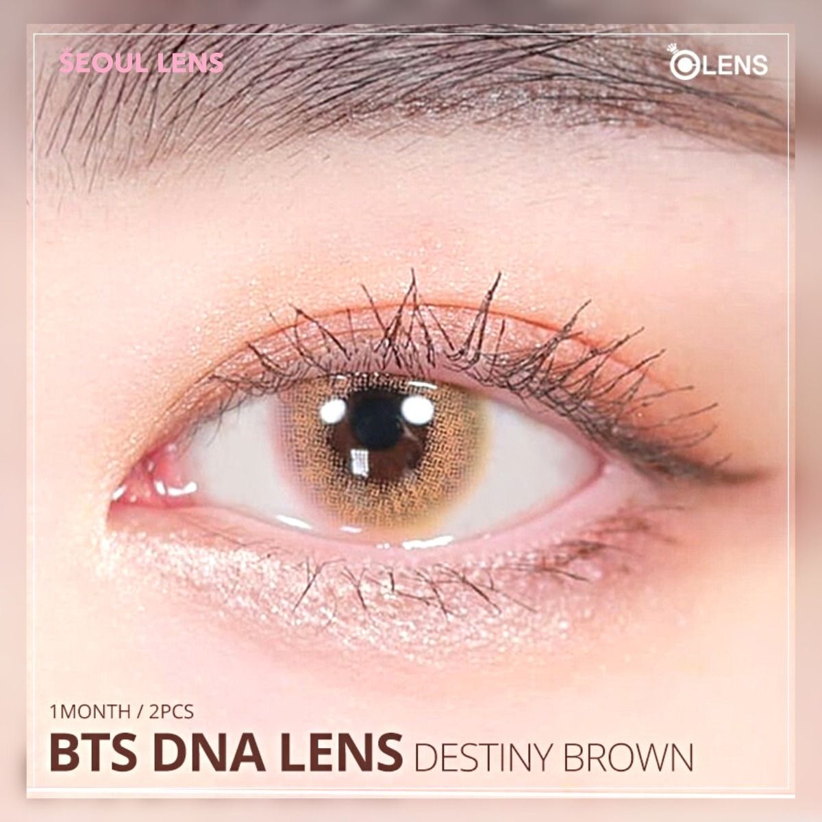 BTS - 1 NGÀY (1 CHIẾC) Destiny Brown - Kính áp tròng Hàn Quốc Seoullens