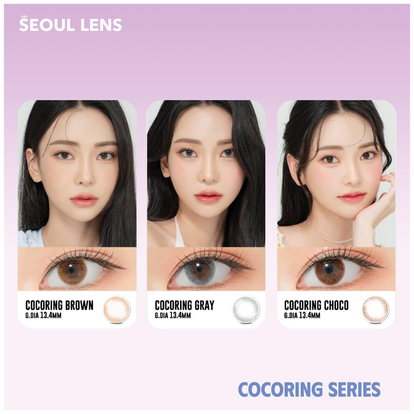 COCORING - 6 THÁNG (1 CHIẾC) Gray - Kính áp tròng Hàn Quốc Seoul Lens