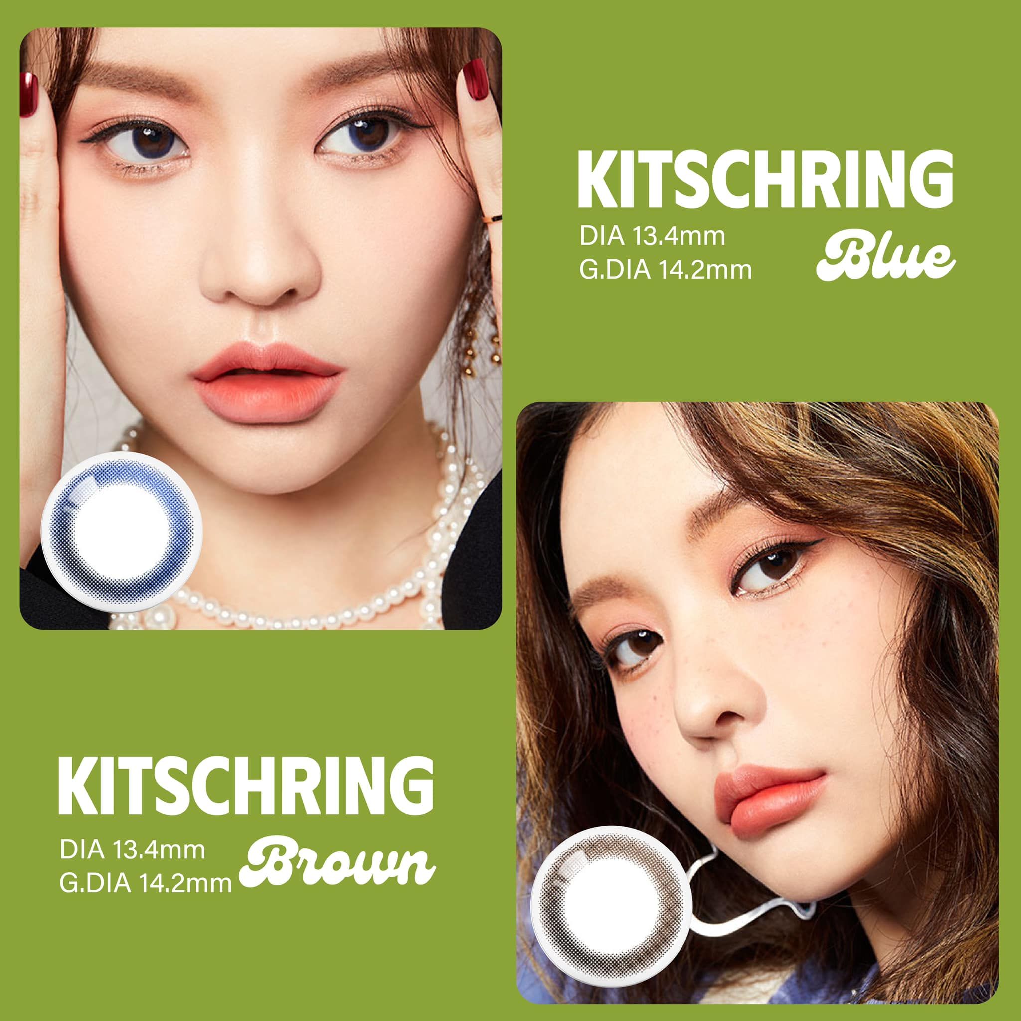 KITSCHRING - 3 THÁNG (1 CẶP) Odd blue/brown/hazel/violet - Kính áp tròng Hàn Quốc Seoullens