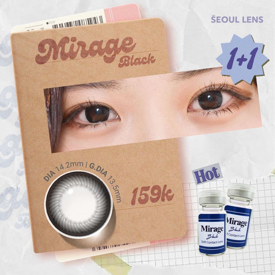 MIRAGE - 6 THÁNG (1 CHIẾC) Black - Kính áp tròng Hàn Quốc Seoullens