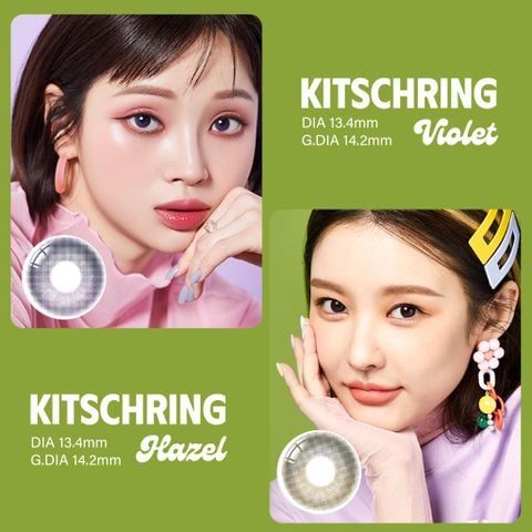 KITSCHRING - 3 THÁNG (1 CẶP) Odd blue/brown/hazel/violet - Kính áp tròng Hàn Quốc Seoullens