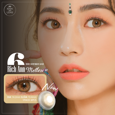 ANN365 - 1 ngày (1 CẶP) Rich Ann Mellow Brown - Kính áp tròng Hàn Quốc Seoullens