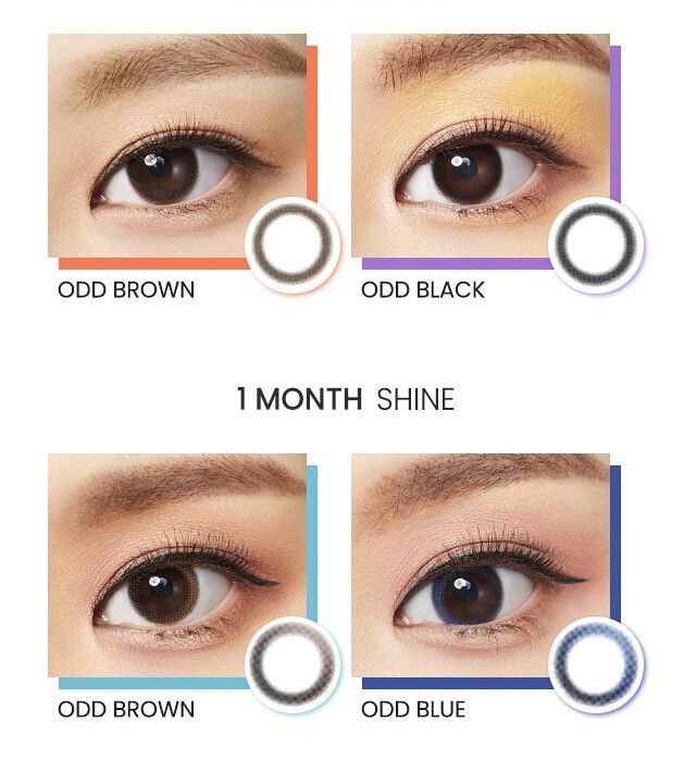 KITSCHRING - 1 NGÀY (1 CHIẾC) Odd brown/black - Kính áp tròng Hàn Quốc Seoullens
