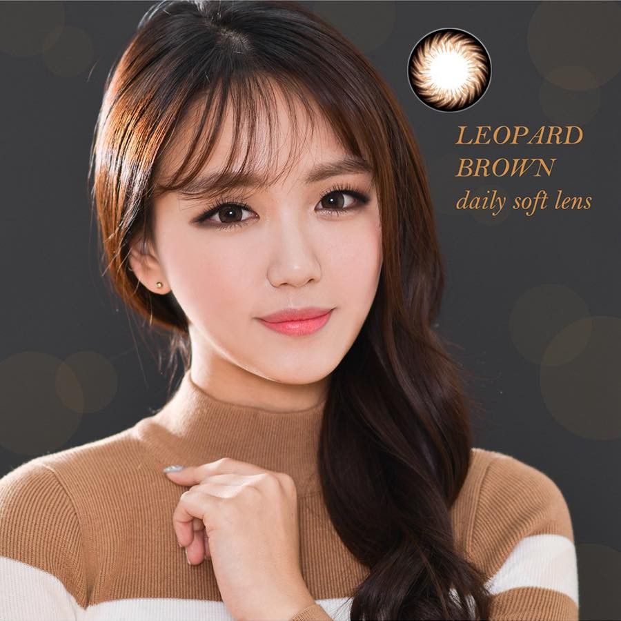 Kính áp tròng 1 năm màu nâu đậm ANN365 Leopard Brown