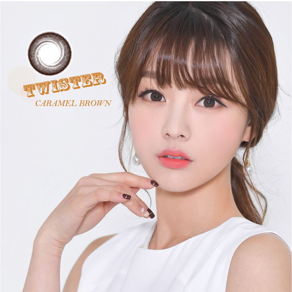 Kính áp tròng 1 năm màu nâu đậm ANN365 Twister Caramel