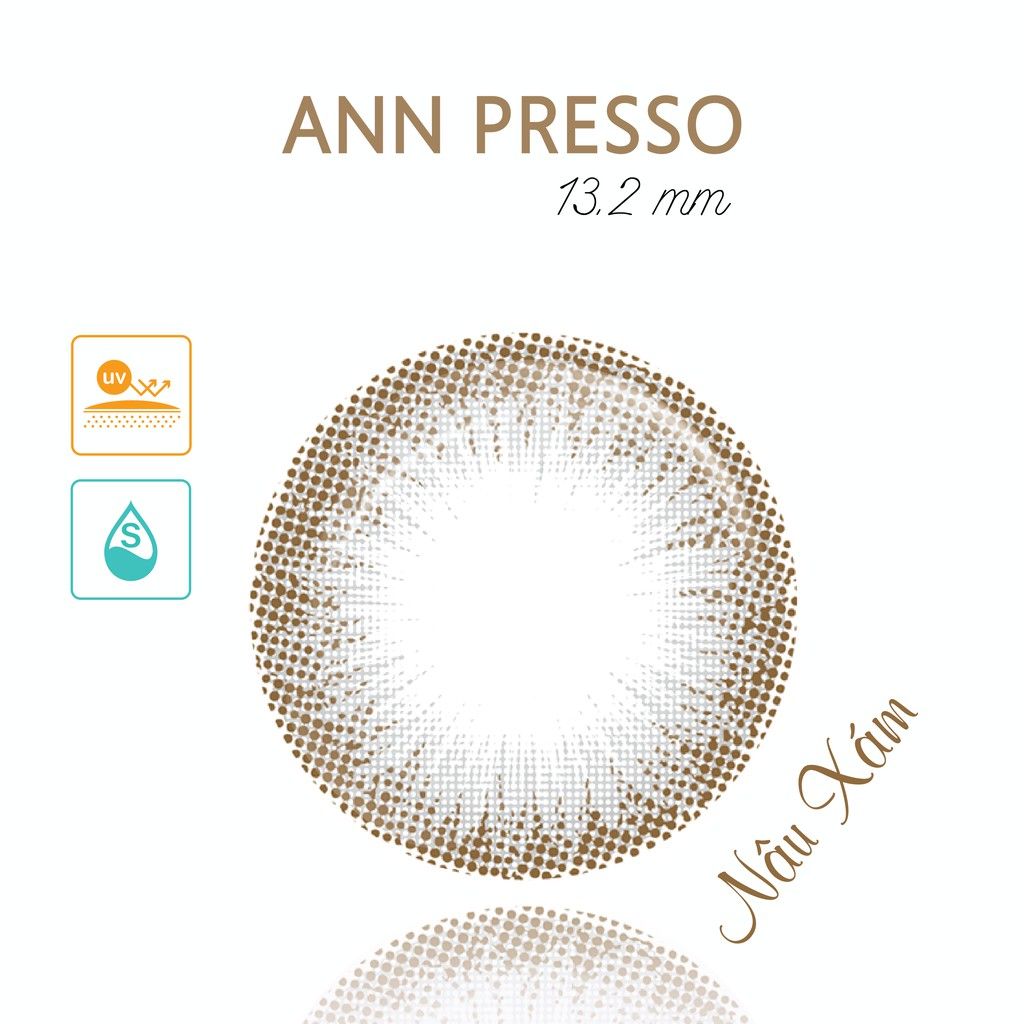 ANN365 - 3 tháng (1 CẶP) nâu xám Coffee 2 Tone Presso - Kính áp tròng Hàn Quốc Seoullens