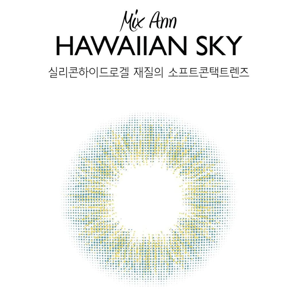 Kính áp tròng 3 tháng màu xanh hawaiian ANN365 Mix Ann Hawaiian Sky