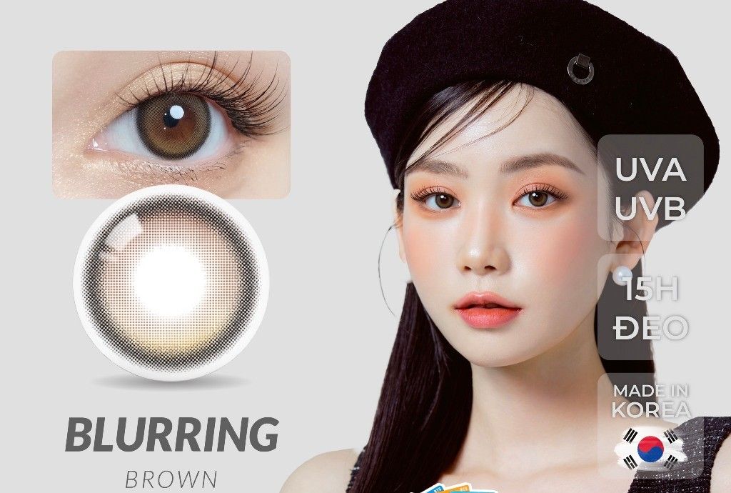 OLOLA - 6 THÁNG (1 CHIẾC) Blurring Brown - Kính áp tròng Hàn Quốc Seoullens