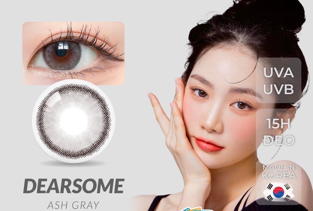 OLOLA - 6 THÁNG (1 CHIẾC) DearSome Ash Gray - Kính áp tròng Hàn Quốc Seoullens
