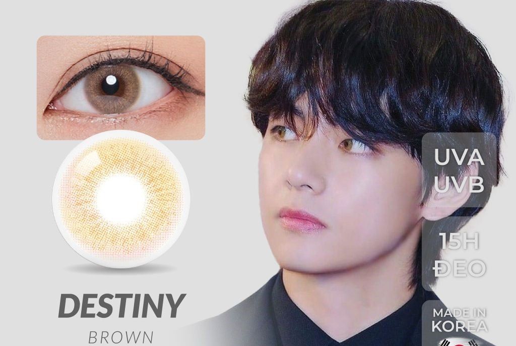 BTS - 1 NGÀY (1 CHIẾC) Destiny Brown - Kính áp tròng Hàn Quốc Seoullens