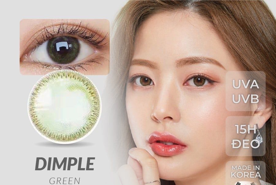 DIMPLE - 6 THÁNG (1 CHIẾC ) Green - Kính áp tròng Hàn Quốc Seoullens