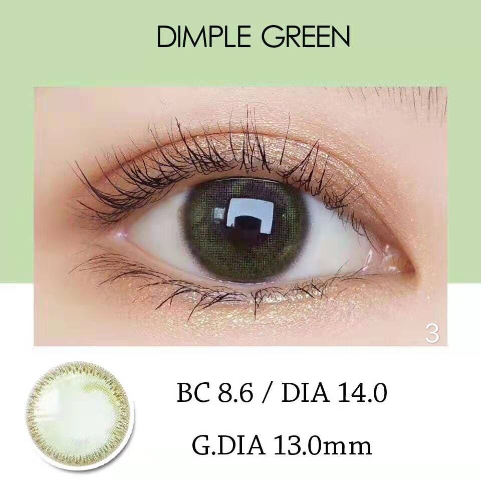 DIMPLE - 6 THÁNG (1 CHIẾC ) Green - Kính áp tròng Hàn Quốc Seoullens