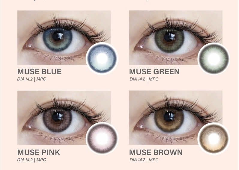 SLENS - 1 NGÀY (1 CHIẾC) MUSE blue/brown/green/pink MPC - Kính áp tròng Hàn quốc Seoullens