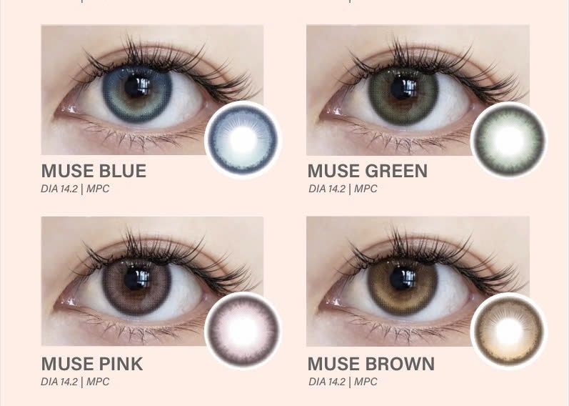 SLENS - 1 NGÀY (1 CHIẾC) MUSE blue/brown/green/pink MPC - Kính áp tròng Hàn quốc Seoullens