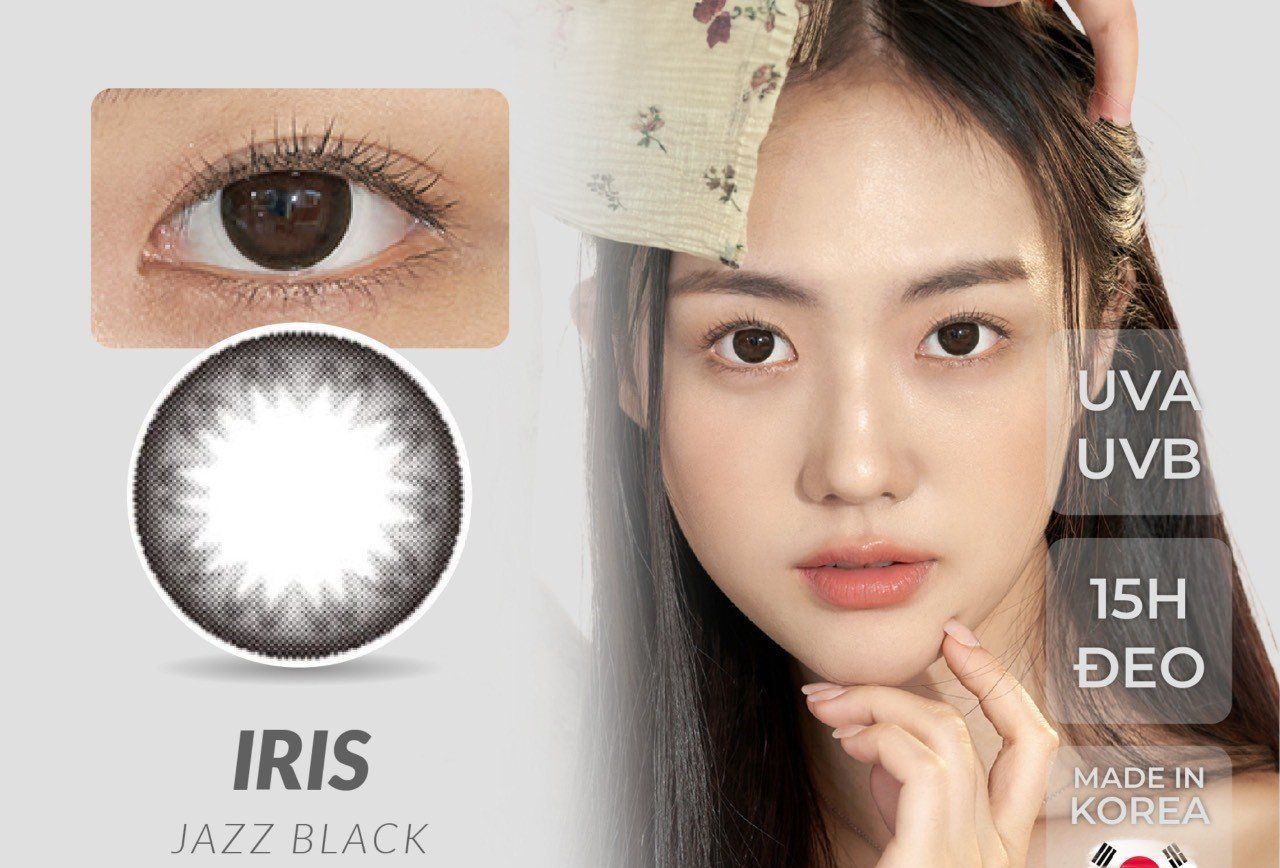 CLALEN IRIS - 1 NGÀY (1 CHIẾC) Jazz Black - Kính áp tròng Hàn Quốc Seoullens