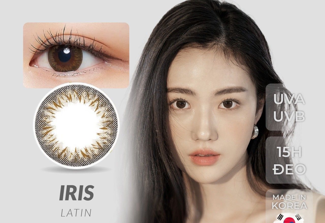 CLALEN IRIS - 1 NGÀY (1 CHIẾC) Latin Brown - Kính áp tròng Hàn Quốc Seoullens