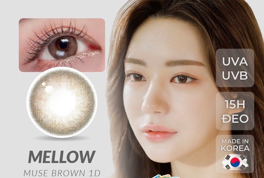 OLOLA - 1 NGÀY (1 CHIẾC) Mellow Muse Brown - Kính áp tròng Hàn Quốc Seoulens