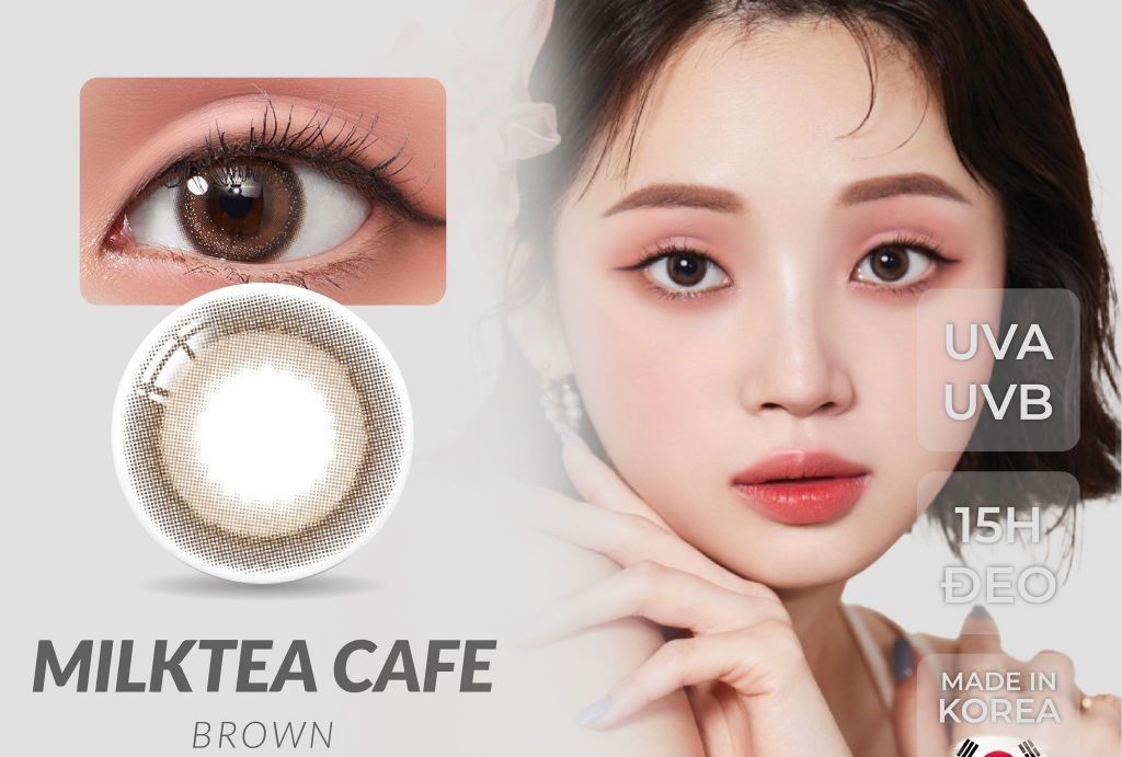 MILKTEA CAFE - 3 THÁNG (1 CẶP) brown/green/khaki/gray - Kính áp tròng Hàn Quốc Seoullens