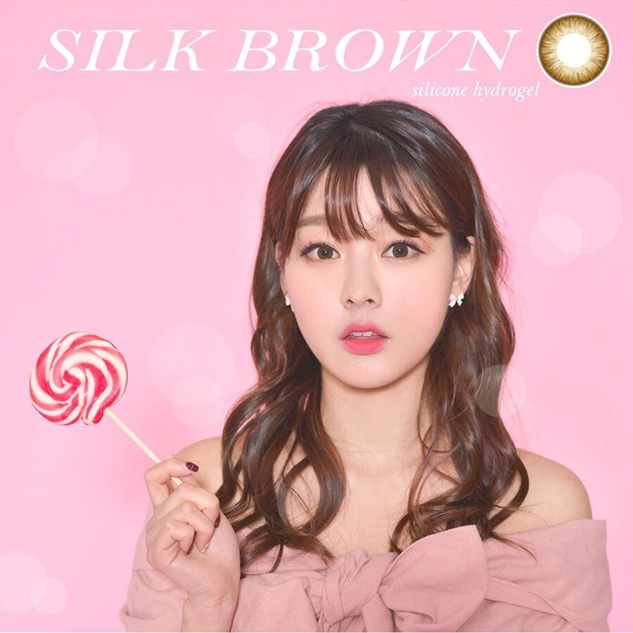 Kính áp tròng 1 năm màu nâu sáng ANN365 Silk Brown