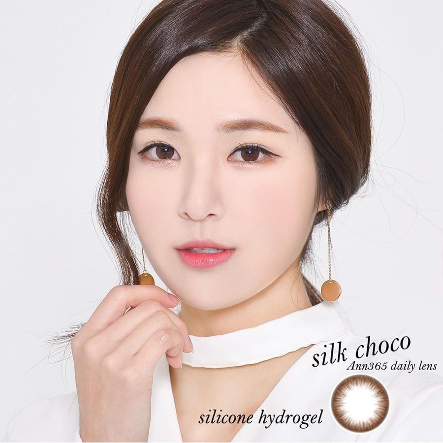 Kính áp tròng 1 năm màu nâu chocolate ANN365 Silk Choco