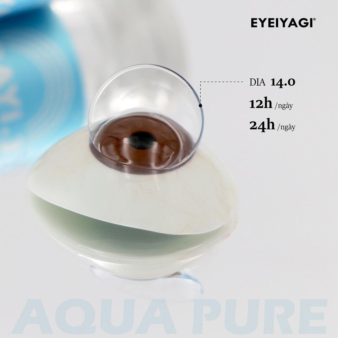 EYEIYAGI - 3 THÁNG (1 CHIẾC) - Aqua Pure Trong Suốt 24H - Kính áp tròng Hàn Quốc Seoullens