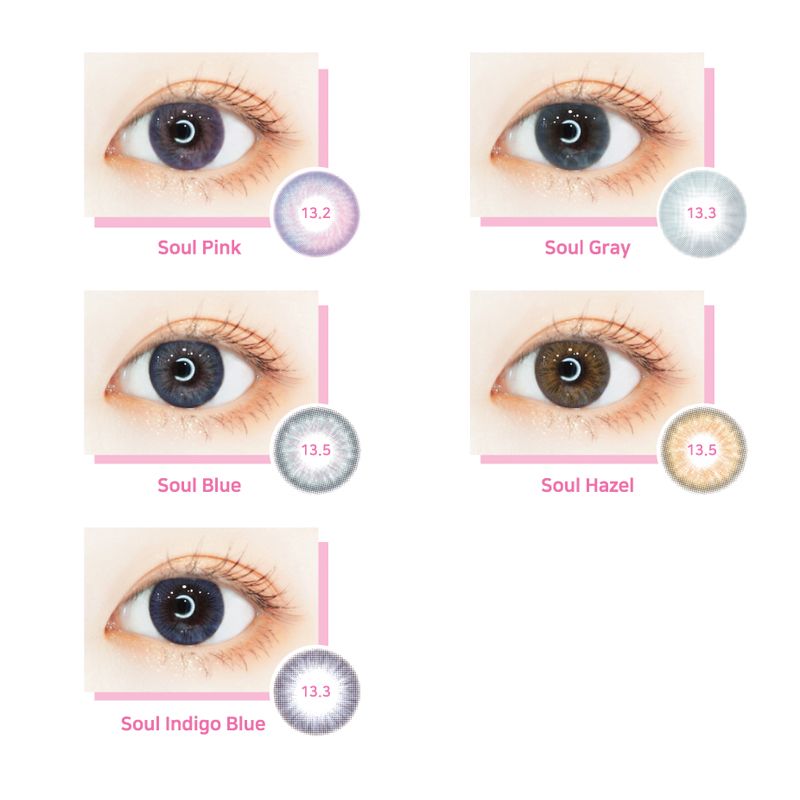 BTS - 3 THÁNG ( 1 CẶP ) Soul Hazel/Pink/IndigoBlue/Blue/Gray-Kính áp tròng Hàn Quốc Seoullens
