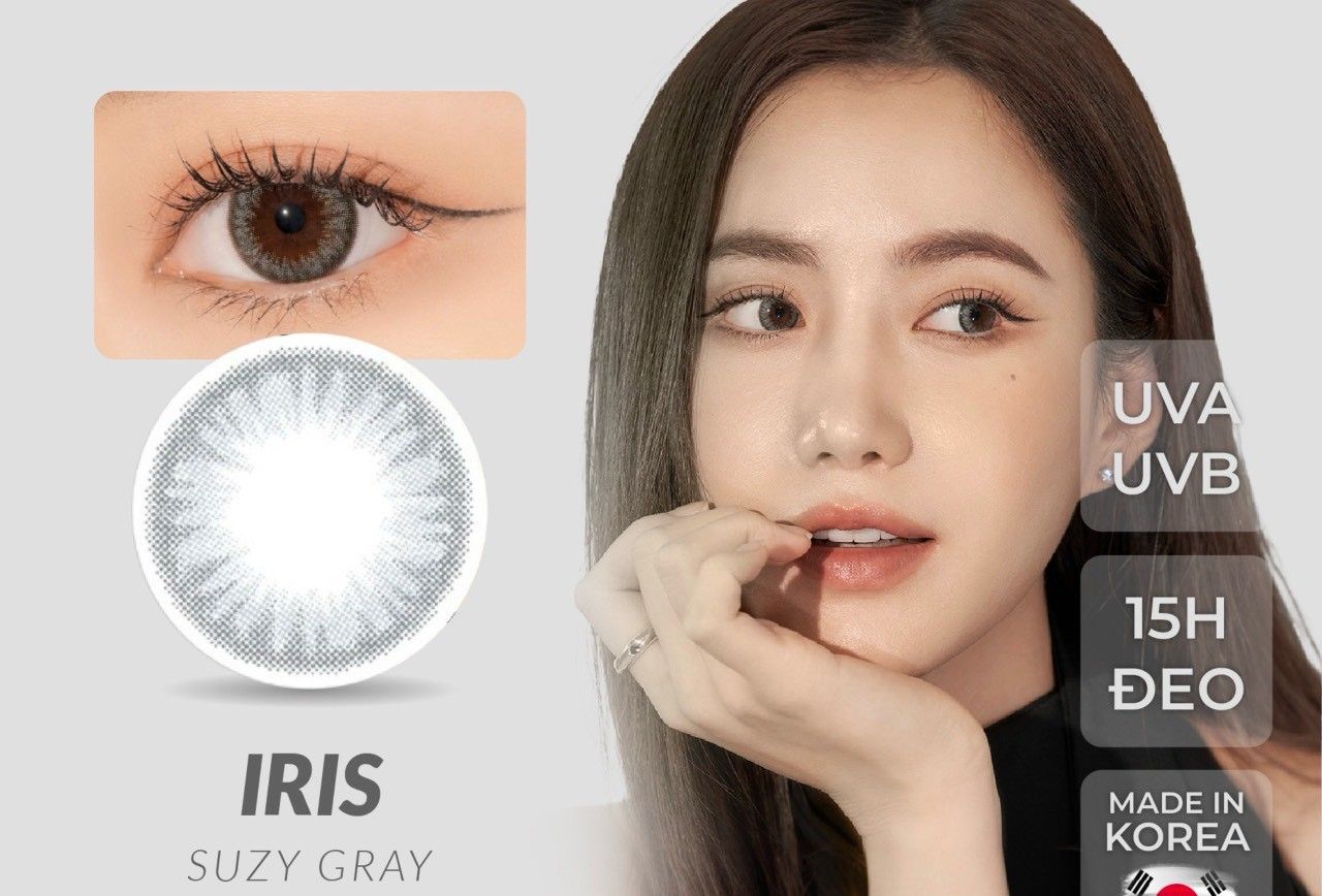 CLALEN IRIS - 1 NGÀY (1 CHIẾC) Suzy Gray - Kính áp tròng Hàn Quốc Seoullens