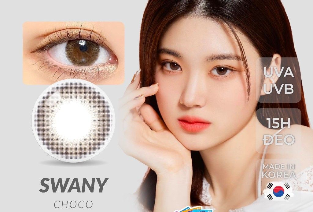 OLOLA - 6 THÁNG (1 CHIẾC) Swany Pure Choco - Kính áp tròng Hàn Quốc Seoullens