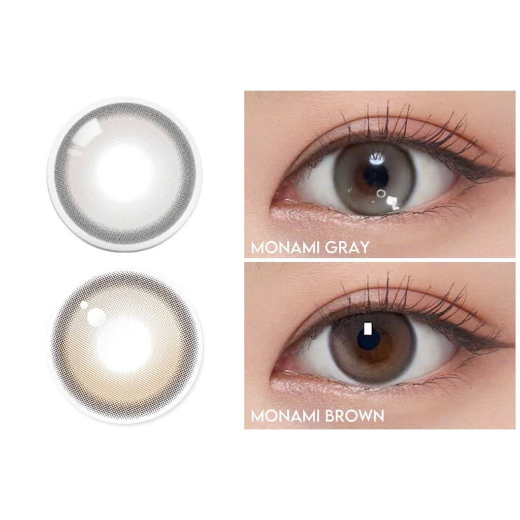 SLENS - 3 THÁNG (1 CHIẾC) Monami brown/gray MPC - Kính áp tròng Hàn Quốc Seoullens