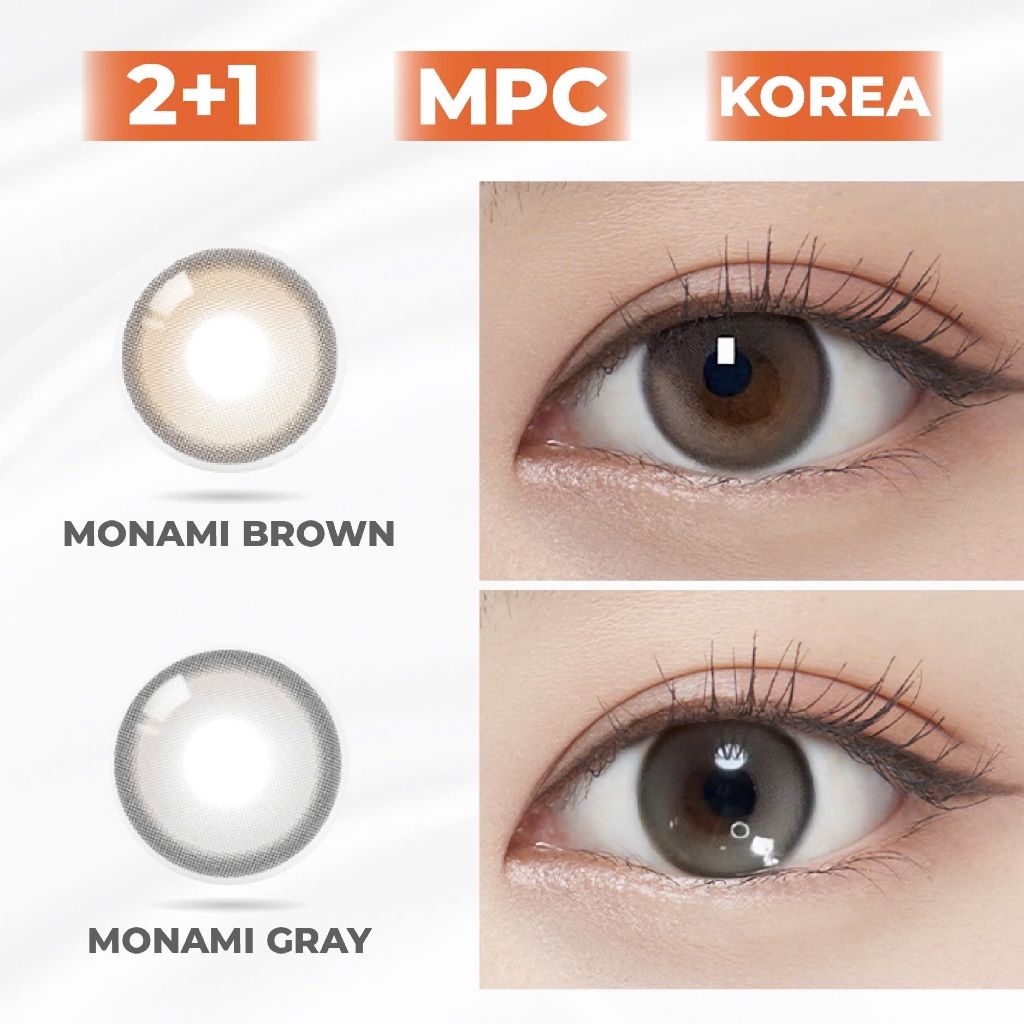 SLENS - 1 NGÀY (1 CHIẾC) Monami brown/gray MPC - Kính áp tròng Hàn Quốc Seoullens