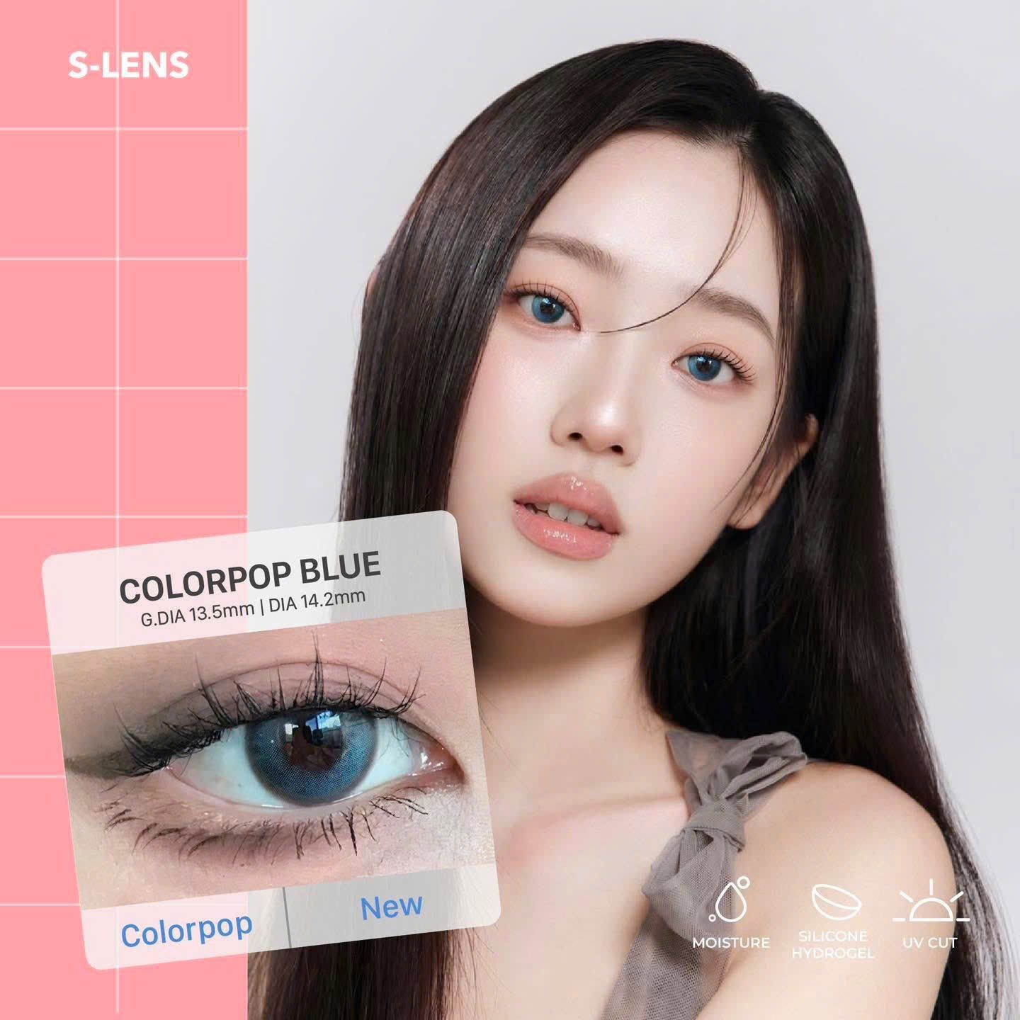 EYEIYAGI - 3 THÁNG (1 CHIẾC) Colorpop Blue - Kính áp tròng Hàn Quốc Seoullens