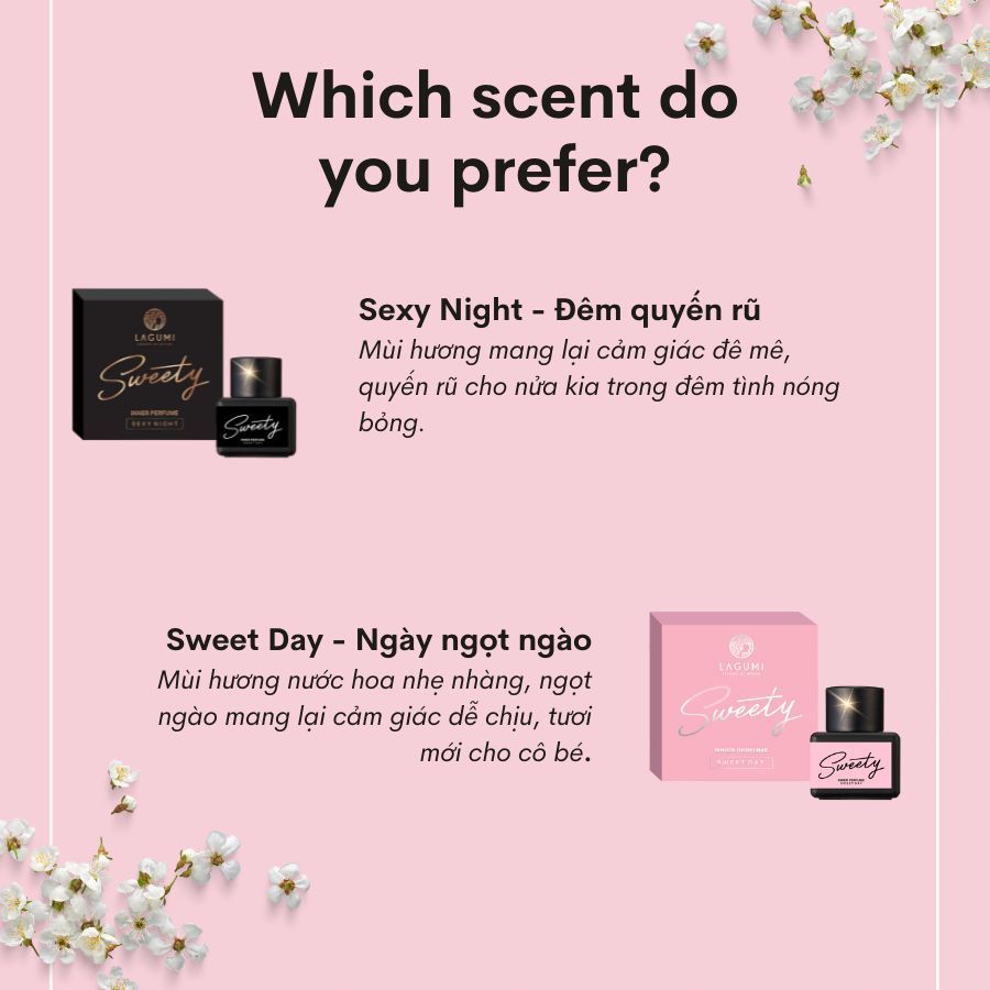 Nước hoa vùng kín Lagumi Sweety- mùi hương đêm quyến rũ ( Sexy Night)