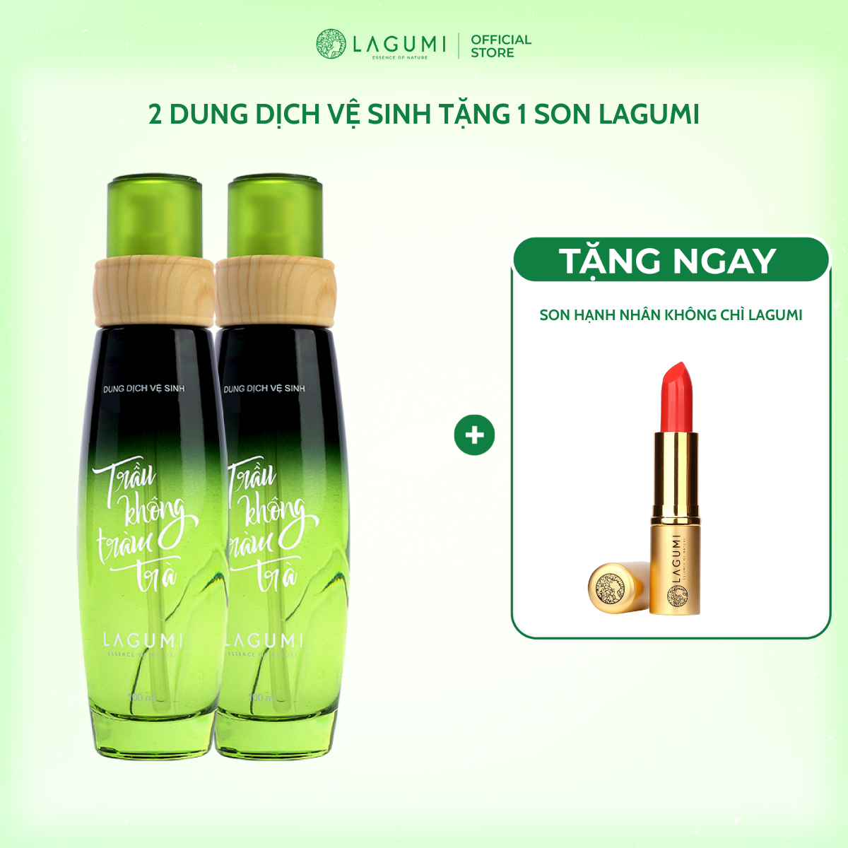 Combo 2 dung dịch vệ sinh phụ nữ trầu không tràm trà Lagumi 100ml
