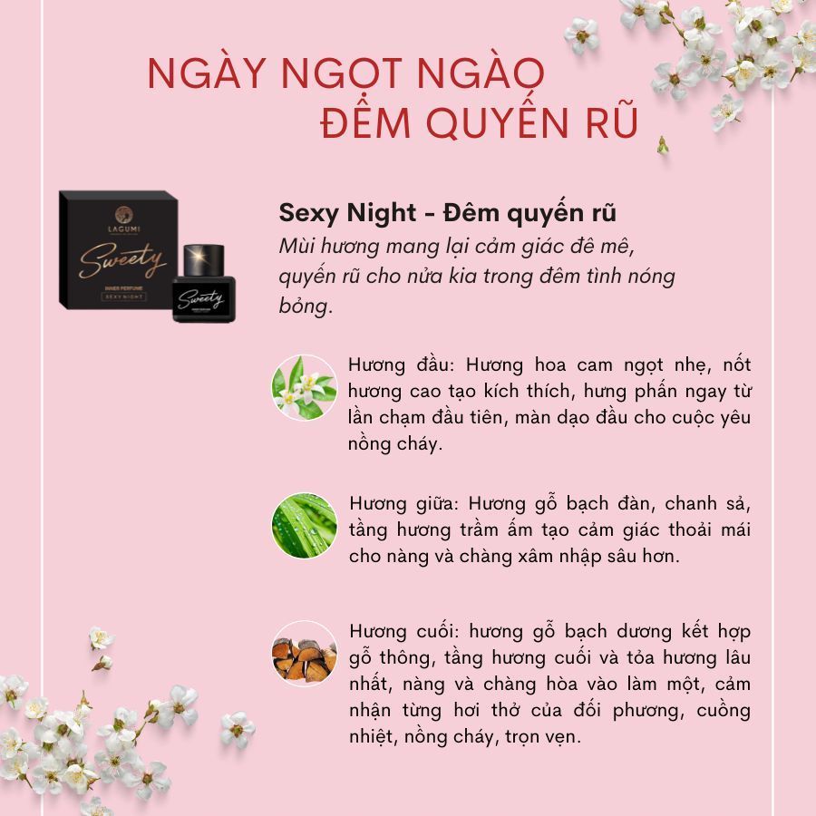 Nước hoa vùng kín Lagumi Sweety- mùi hương đêm quyến rũ ( Sexy Night)