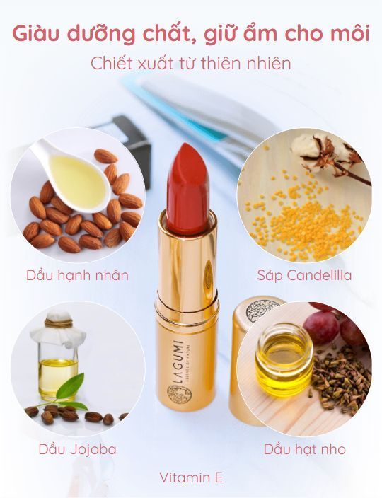 Combo 2 son Lagumi không chì chiết xuất hạnh nhân an toàn cho mẹ bầu và sau sinh