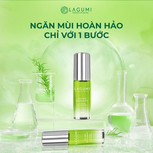 Lăn khử mùi tràm trà Lagumi không muối nhôm công nghệ ngăn mùi Nhật Bản khô thoáng đến 24h dung tích 30ml