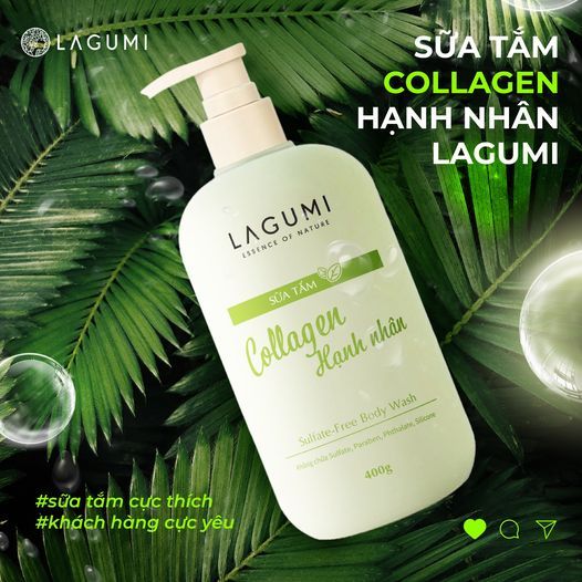 Sữa tắm Collagen hạnh nhân Lagumi 400g