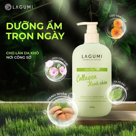 Sữa tắm Collagen hạnh nhân Lagumi 400g
