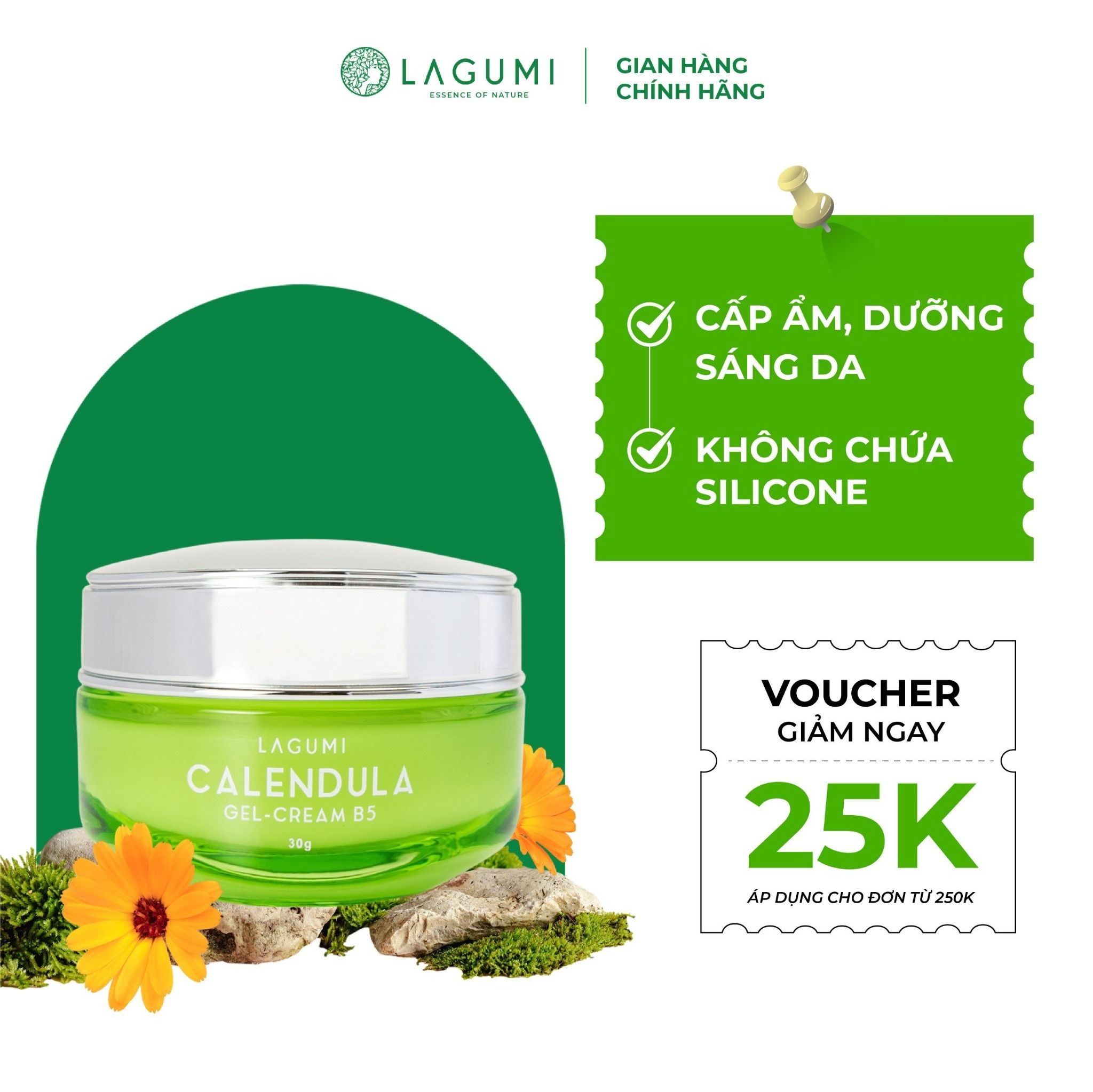 Kem dưỡng phục hồi & dưỡng sáng da Lagumi Calendula B5 cho da dầu, mụn 30g