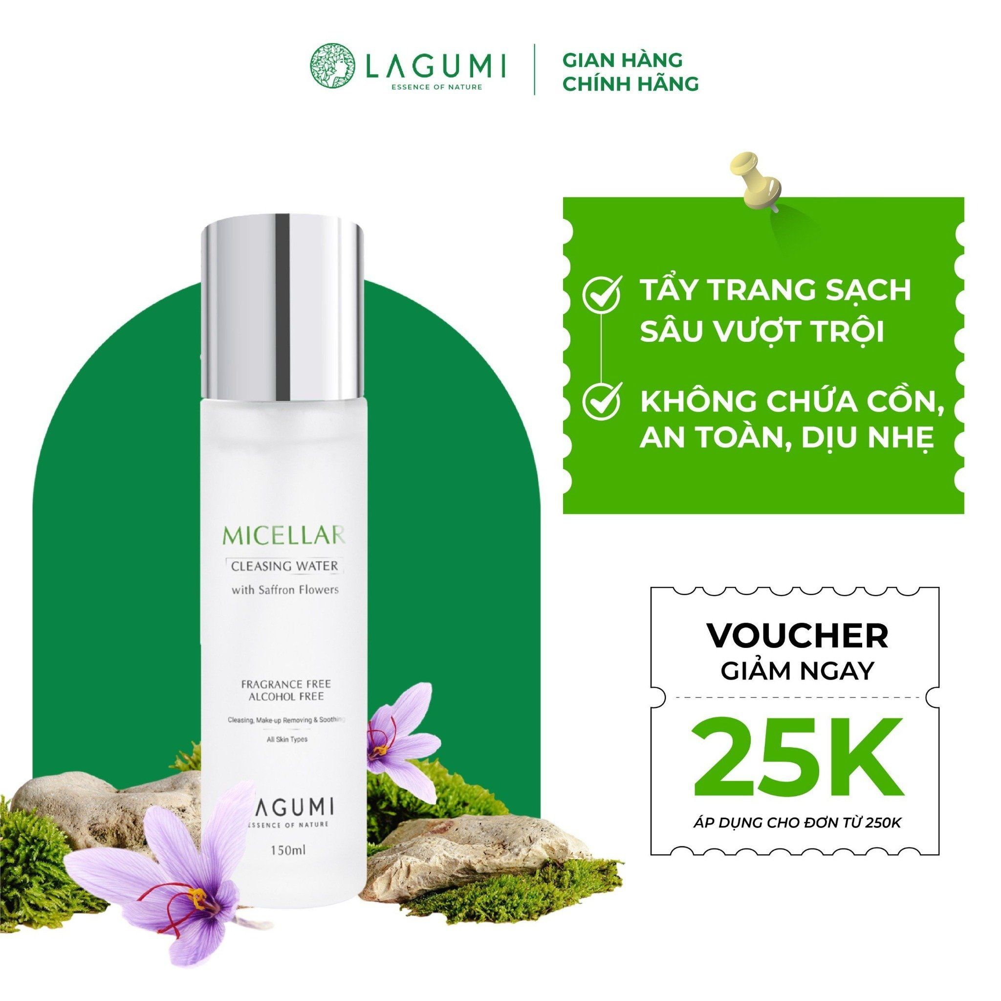 Nước tẩy trang nhụy hoa nghệ tây Lagumi Micellar Cleansing Water 150ml