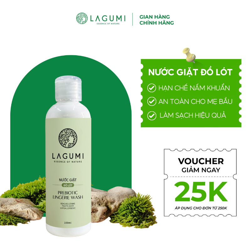 Nước giặt đồ lót chuyên dụng Lagumi 100ml giúp hỗ trợ khử nấm khuẩn, dịu nhẹ an toàn cho da