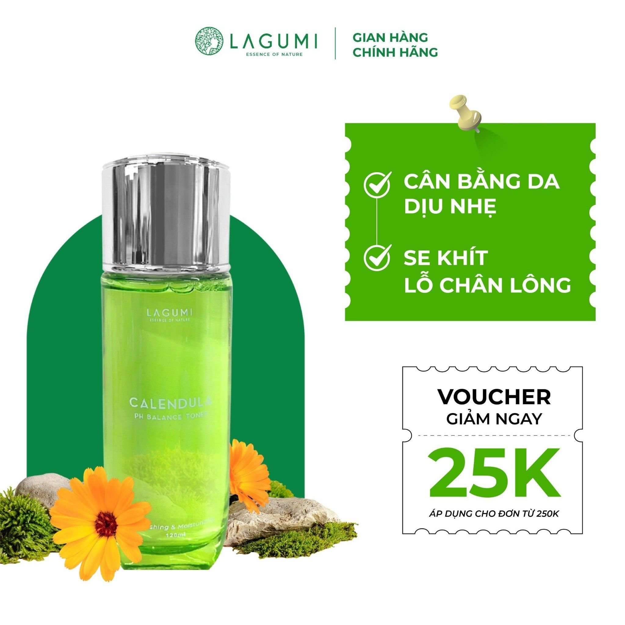 Nước hoa hồng làm dịu và cân bằng pH Lagumi Calendula pH Balance Toner 120ml